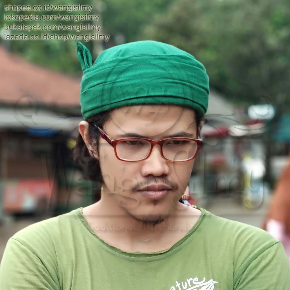 Blangkon Sunda Candra Sumirat Hijau - Iket Kepala Sunda Premium Candra Sumirat