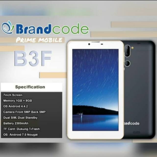 BRANDCODE B3F TAB - TABLET 7" ANDROID 1GB/8GB RESMI