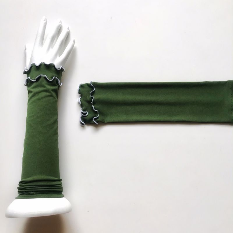 Handsock Manset Tangan Curly Kriwil Line Putih 2 Layer/manset wanita/manset tangan/manset malaysia/m