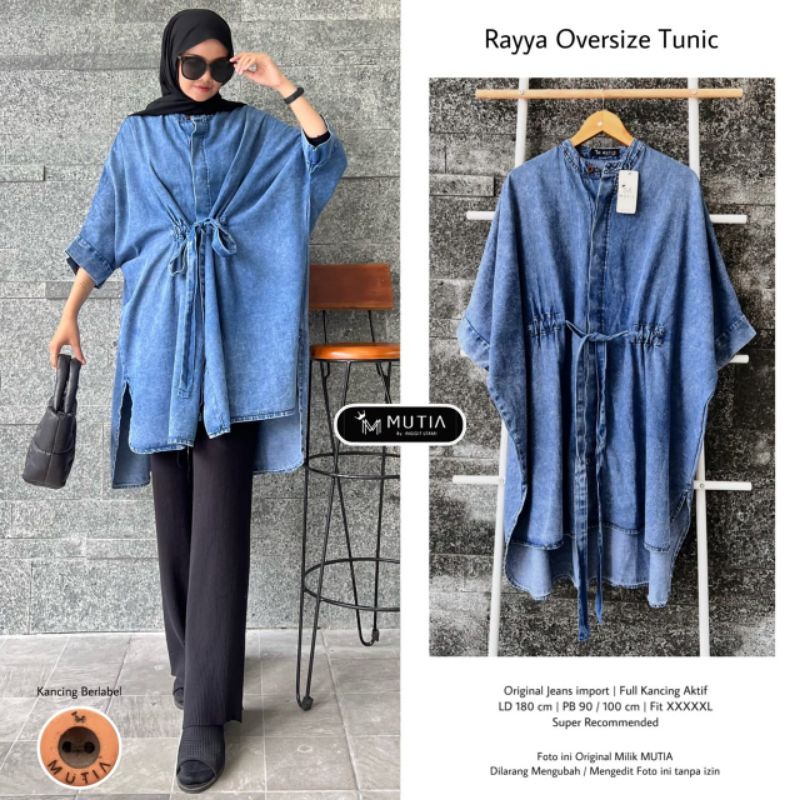 RAYYA OVERSIZE TUNIK JEANS ORI MUTIA