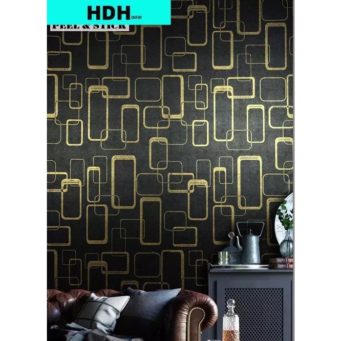 Wallpaper Dinding / Wallpaper Sticker KOTAK MINIMALIS HITAM