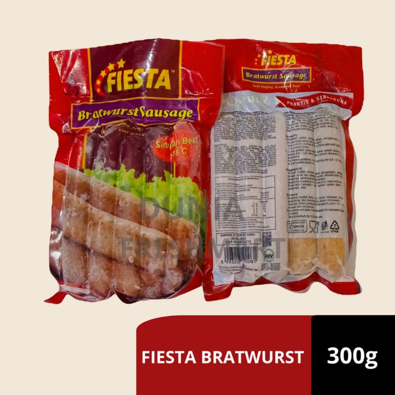 Fiesta Sosis Bratwurst 300gr SOSIS AYAM DAN SAPI CHICKEN BEEF SAUSAGE 300GR ISI 5 SOSIS FIESTA