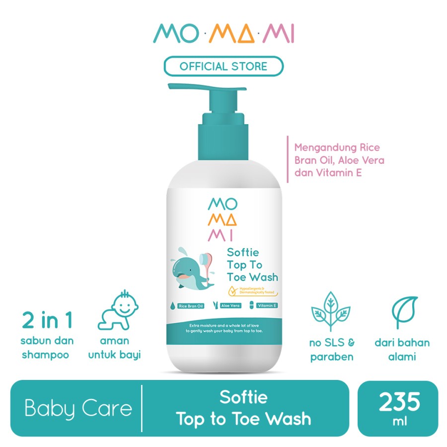 Momami Softie Top to Toe Wash | Shampoo Dan Sabun 2in1 Bayi Anak