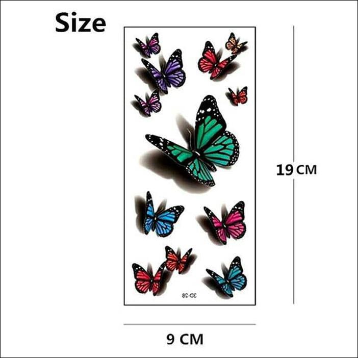 Download 3d Temporary Tattoo Body Art 3d Butterfly Tattoo Tato Kupu Kupu Shopee Indonesia