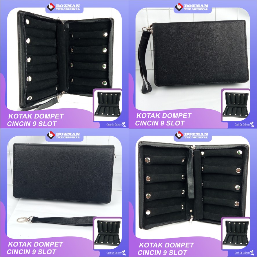 DOMPET TAS CINCIN BATU1,2, 3, 5, 7, 9 &amp; 11 Slot  TEMPAT PENYIMPANAN PERHIASAN CINCIN MEWAH