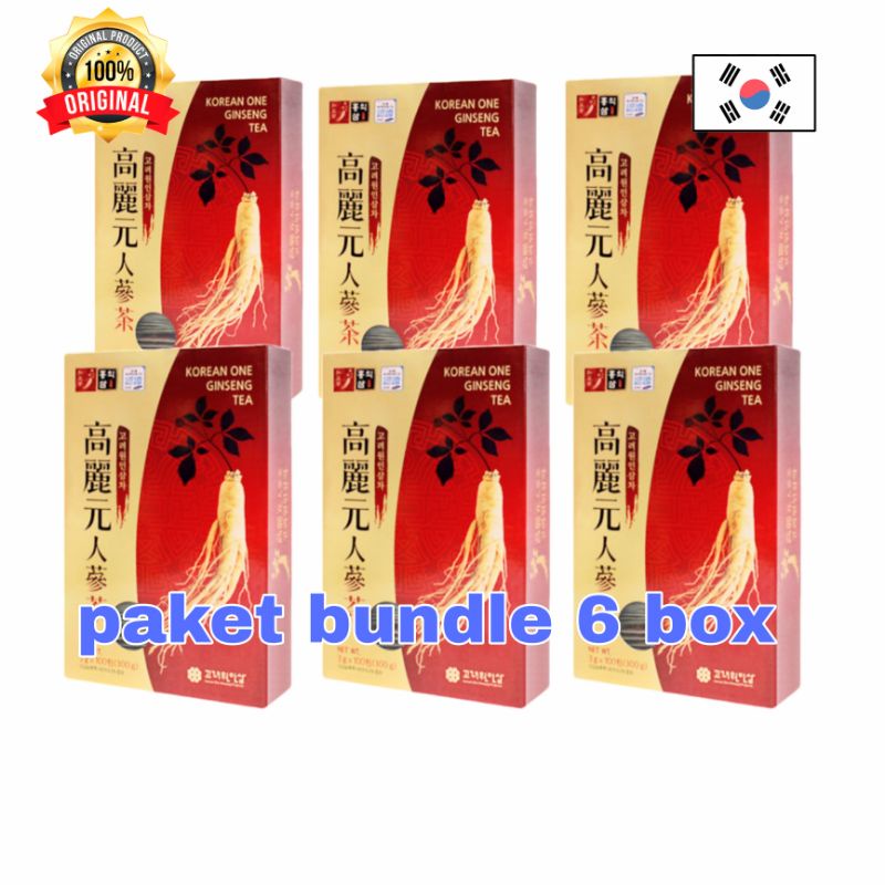 

Paket hemat ! bundle 6 box (600pcs) Red Ginseng tea korean one