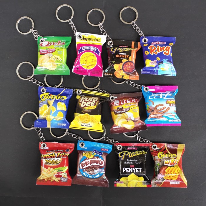 Ganci miniatur snack Gantungan kunci unik lucu - Gantungan kunci snack - Gantungan kunci - Ganci