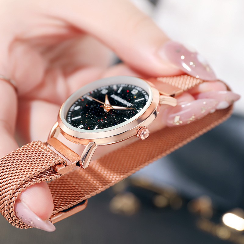 Jam Tangan Wanita Dengan Strap Rantai Pasir Analog Quartz Fashion Korean Import