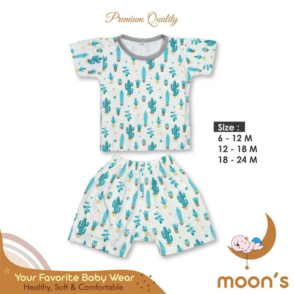 MOONS STELAN OBLONG PENDEK PREMIUM/BAJU PENDEK BAYI/STELAN PENDEK OBLONG