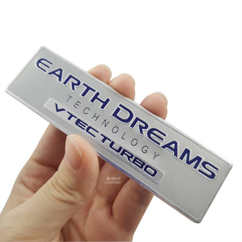 1 X Aluminum IVTEC VTEC TURBO EARTH DREAMS Logo Car Auto Rear Decorative Emblem Sticker Decal Badge for HONDA