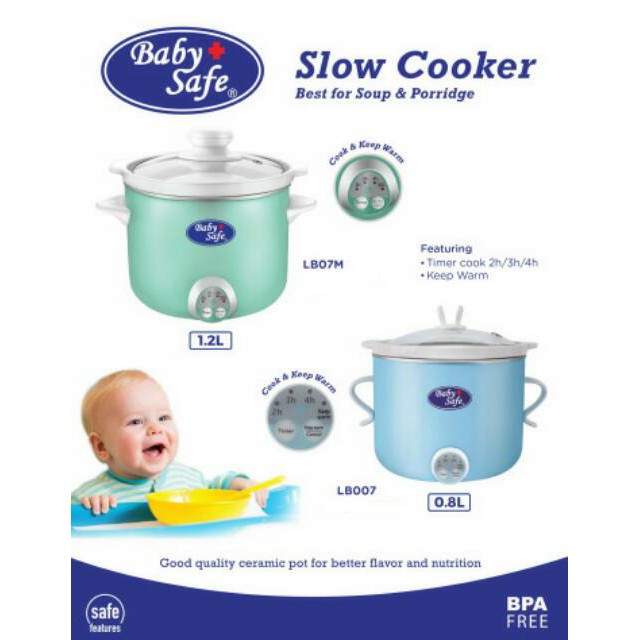 Baby Safe Slow Cooker LB007 dan LB07M