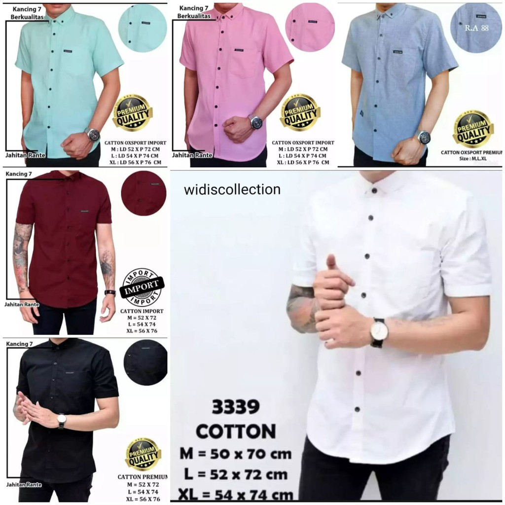 WIDIS - Kemeja Dewasa Laki Laki Lengan Pendek Kemeja Pendek Laki Laki import