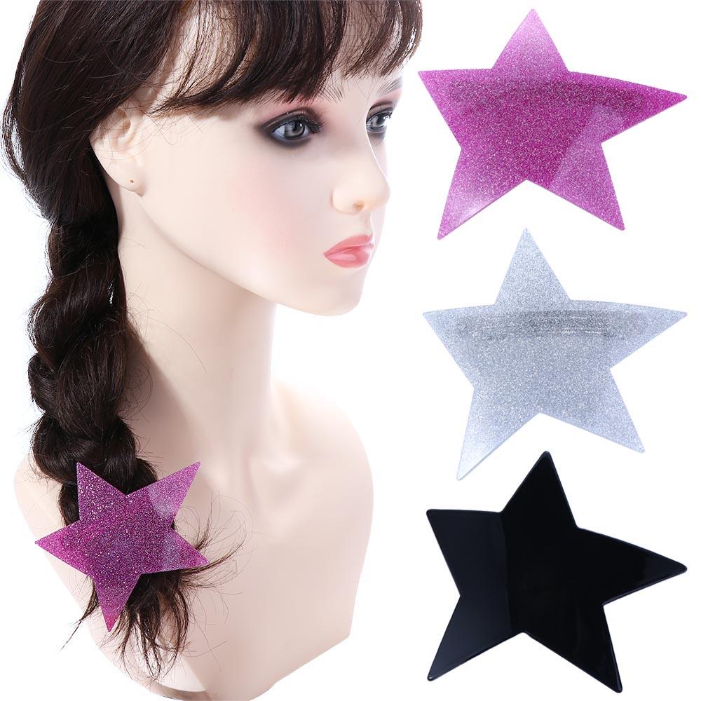 Needway   Bintang Klip Rambut Temperamen Kreatif Glitter Y2K Musim Semi Klip Sisi Klip Gaya Korea Memakai Rambut