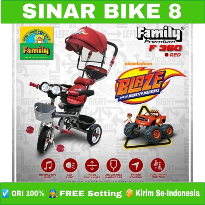 Sepeda Roda Tiga Anak Tricycle FAMILY F-360H IC Musik