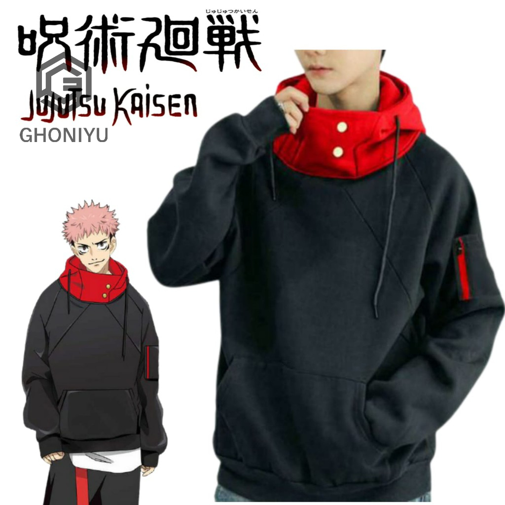 Jaket Sweater Satoru Gojo Anime Jujutsu kaisen Kanji Logo Hoodie Premium Yuuji Itadori Hoodie Jumbo