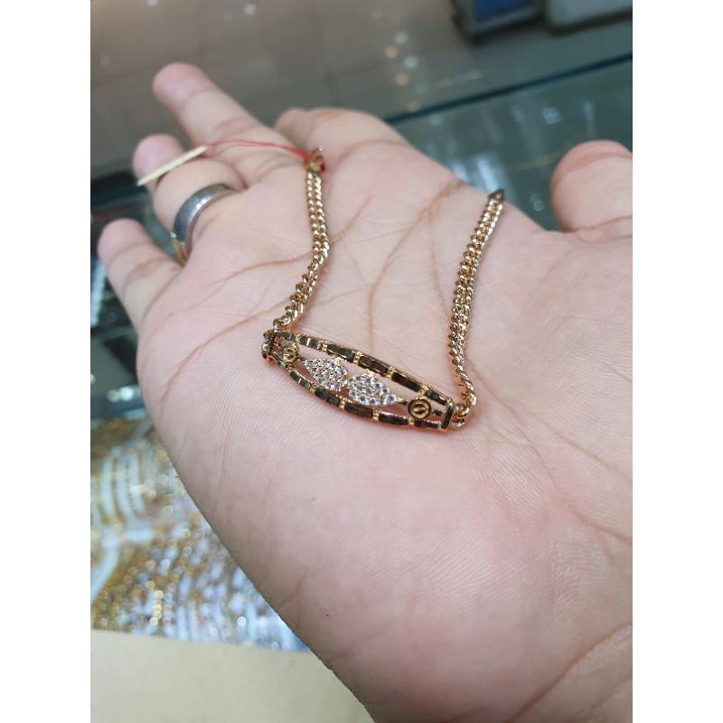 gelang plat emas 375 rantai susunsiri