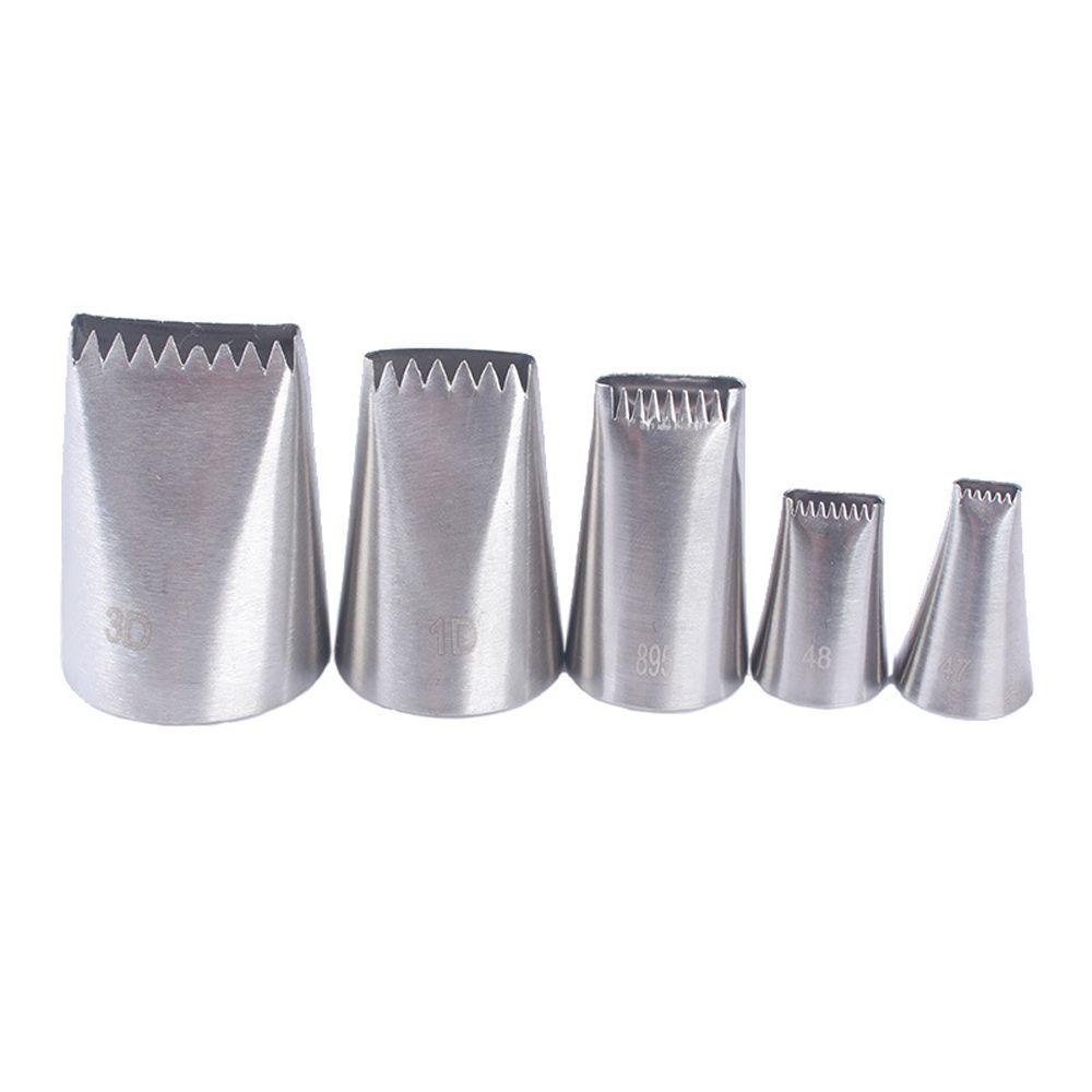 Suyo 5PCS / SET Spuit Piping Icing Bahan Stainless Steel Untuk Dekorasi Kue