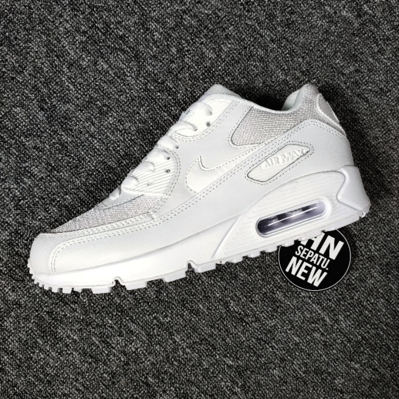 Jual NIKE AIR MAX 90 ESSENTIAL TRIPLE WHITE FULL ALL Indonesia|Shopee  Indonesia