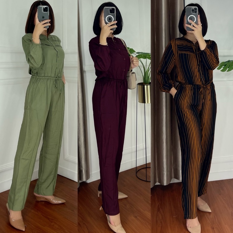 JUMPSUIT SETELAN WANITA JUMPSUIT HIJAB &amp; JUMPSUIT SEKSI BAHAN RAYON BUSUI FRIENDLY