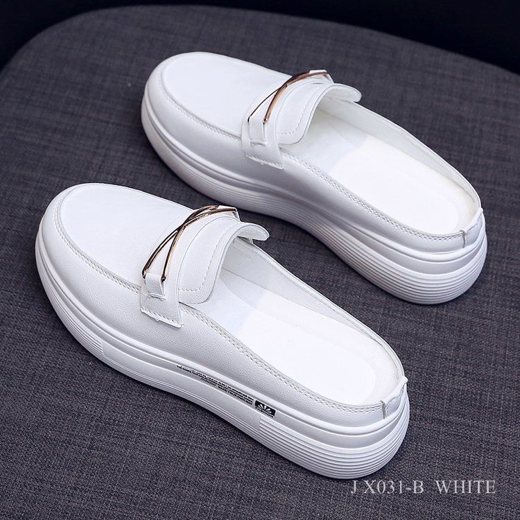 SEPATU MULES WEDGES WHITE FASHION DALE  X031-B