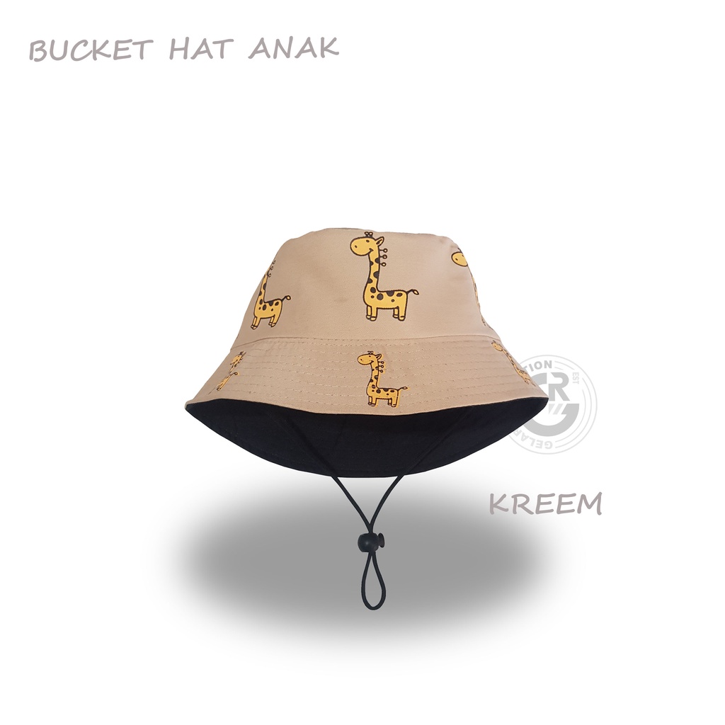 TOPI BUCKET ANAK KARAKTER JERAPAH ASESORIS ANAK LAKI LAKI &amp; PEREMPUAN