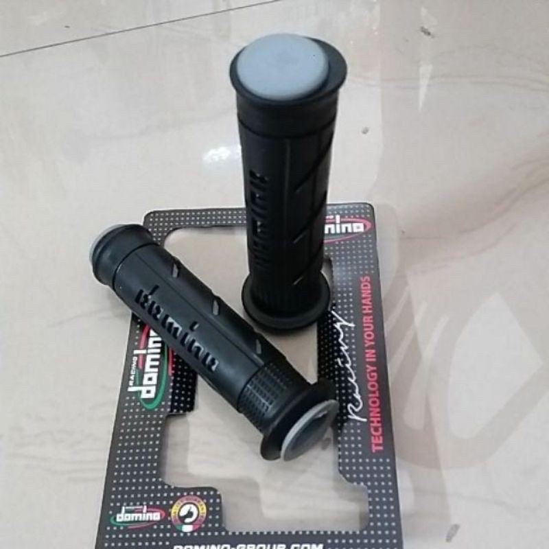 TERMURAH HANDGRIP DOMINO SISIK GARIS SARUNG GAS DOMNO GARIS SET KIRI KANAN UNIVERSAL