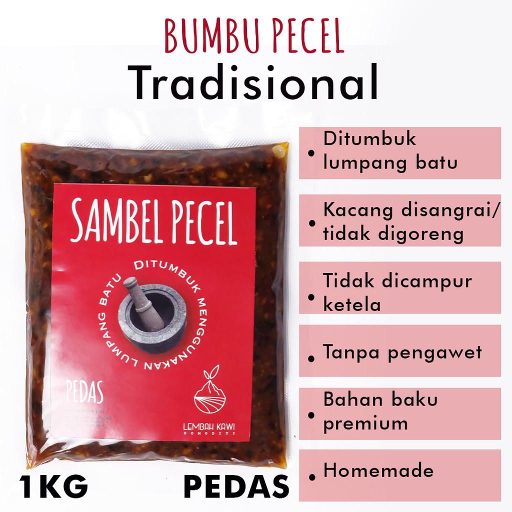 

SAMBEL PECEL TUMBUK BATU PEDAS 1KG BUMBU PECEL SEHAT ASLI BUMBU PECEL JERUK PURUT
