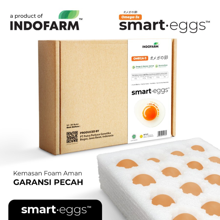 

Telur Omega 3 Organik INDOFARM Smart Eggs TELUR AYAM NEGRI ORANGE ISI 20BUTIR PER BOX