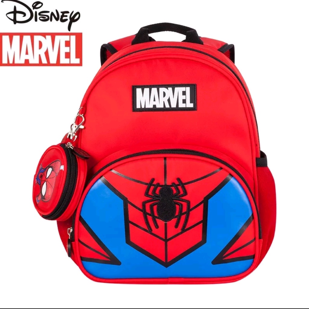 MARVEL SPIDERMAN TAS ANAK RANSEL TK &amp; SD ANAK LAKI-LAKI &amp; PREMPUAN TAS SEKOLAH 1-2-3-4 TAHUN TAS RANSEL KARAKTER MARVEL TAS MARVEL 2IN1