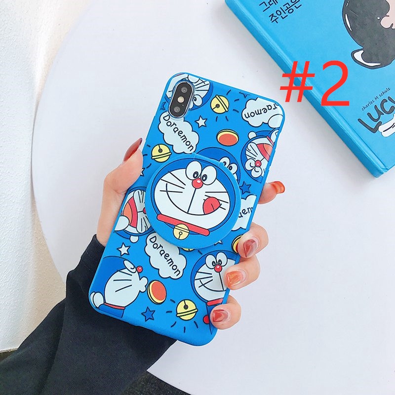 Doraemon Soft Case HP VIVO Y11 Y12 Y12i Y15 Y17 Y55 Y55S Y55L Y20 Y20S Y20i Y12S Y71 Y81 Y83 V9 Y91C Y91 Y93 Y95 V15 V20 S1 Y50 Y30 Y30i Mirror Holder Blue Casing OPPO A15 A15s A93 Reno4 F