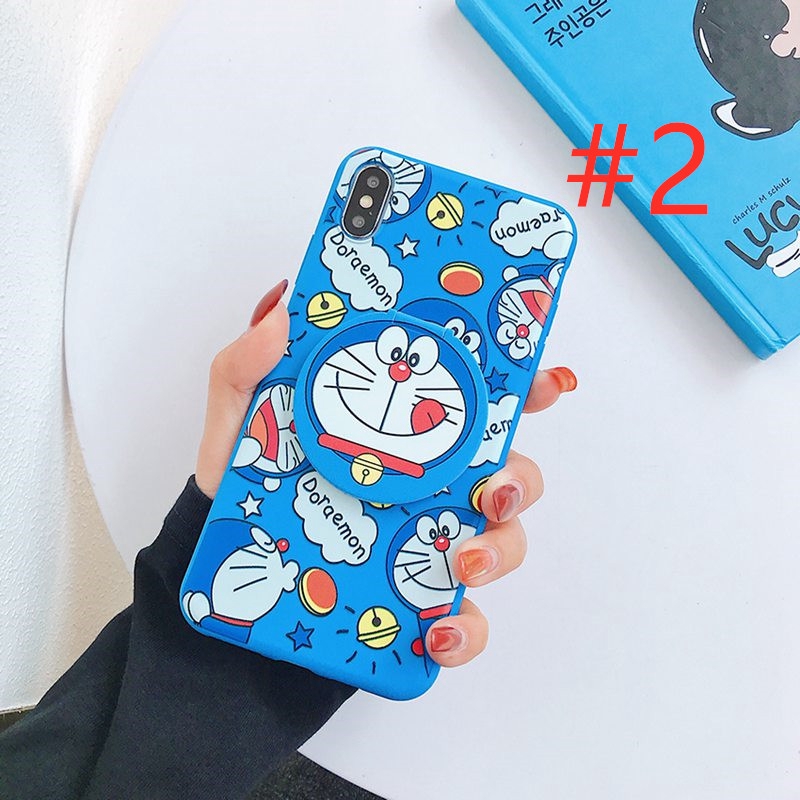 Doraemon Mirror Case OPPO A91 F15 A31 A5 A9 A53 A33 2020 A3S Realme C1 A7 A5S A12 A1K A37 A57 A39 F5 Youth F1S A71 F11 F9 Pro Reno 3 Realme 5 5S 5i C3 7 Narzo 20 Pro C17 7i C11 Casing Mirror Holder iPhone X XS XR XS Max 12 Pro