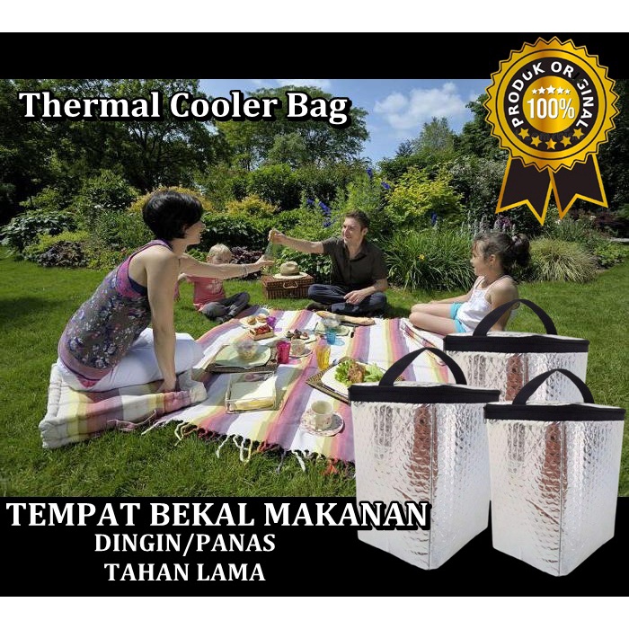 Tempat bekal makanan panas dan dingin tahan lama Tas FROZEN FOOD Alumunium Thermal cooler Bag ORI