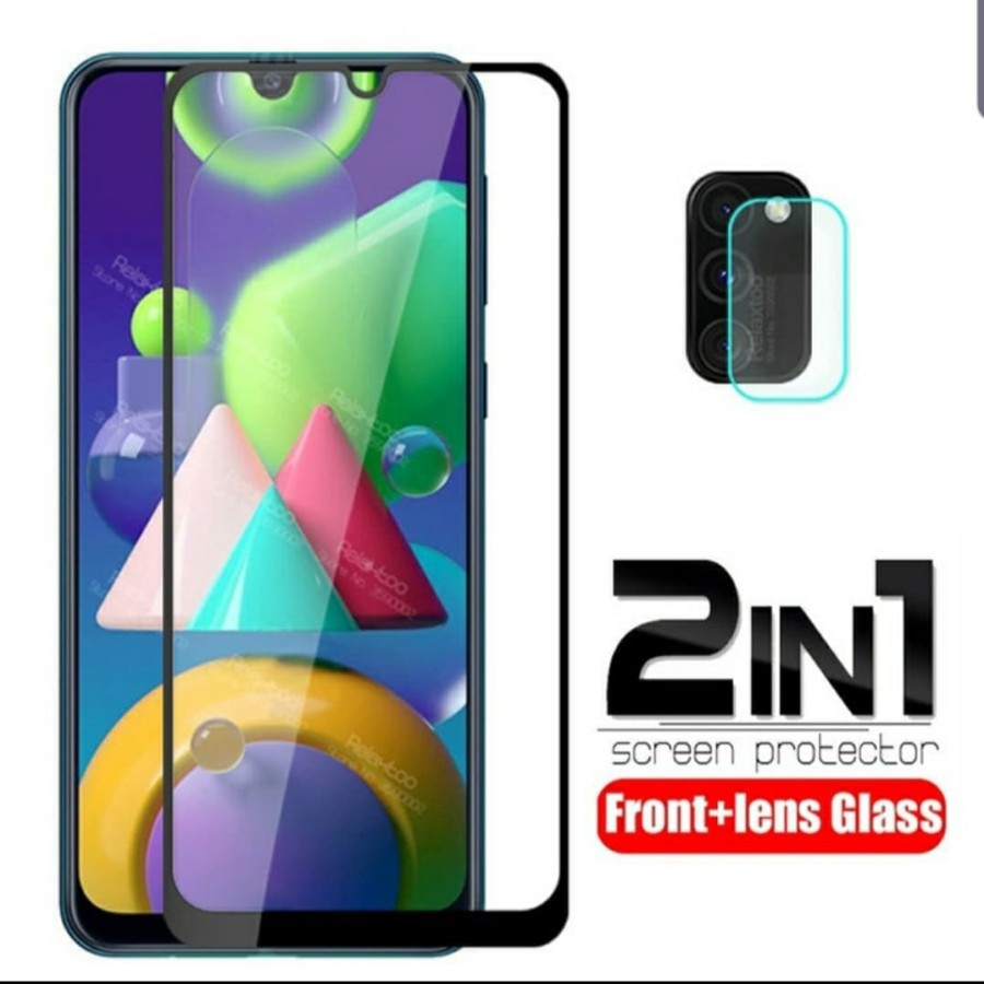 Tempered Glass 9D SAMSUNG M21 + Tg Lensa Camera 2in1