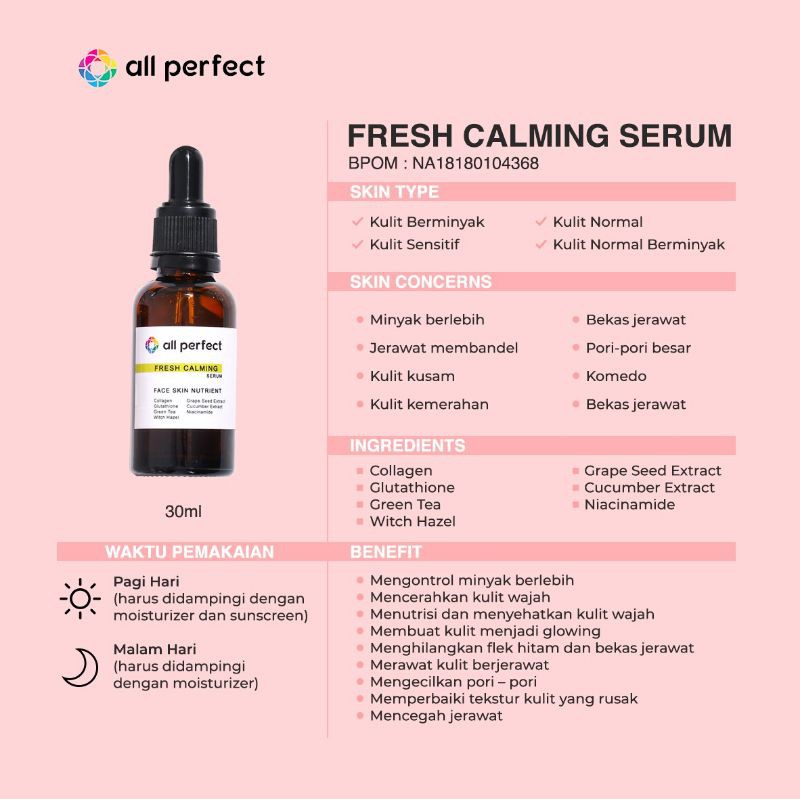 all perfect fresh calming serum ingredients
