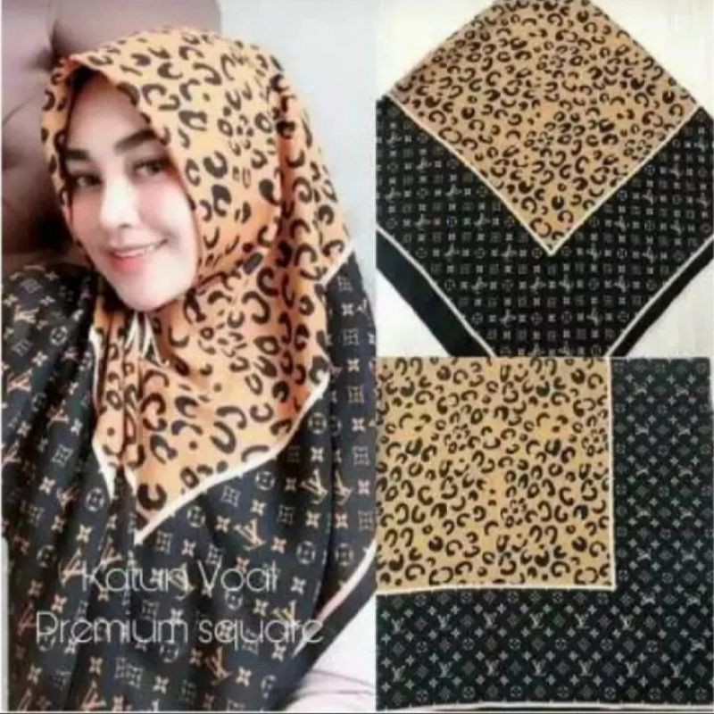 Hijab segi empat MOTIF LEOPARD / Kerudung DEENAY Voal Premium / HIJAB /JILBAB/ kerudung terbaru 2020