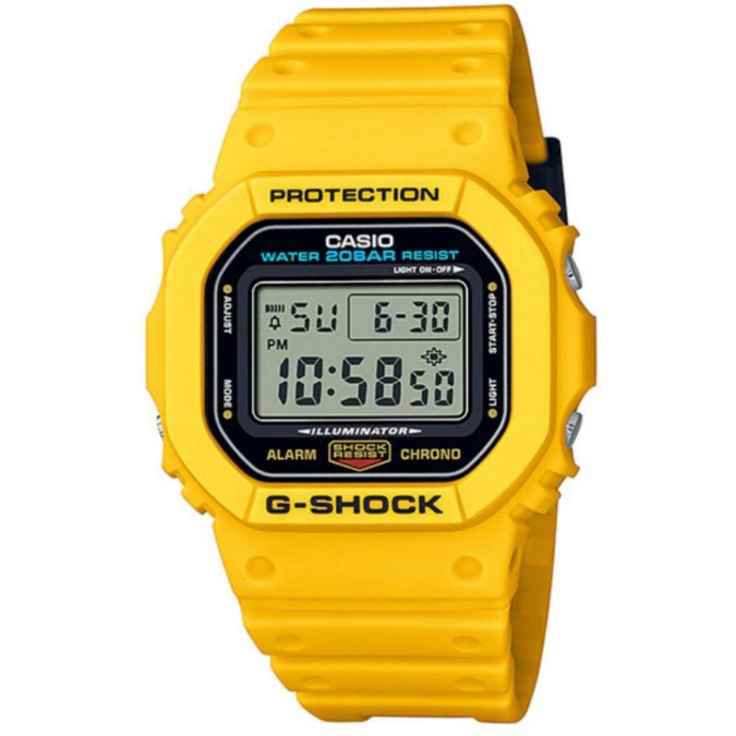 jam tangan gshock original dw-5600rec-9dr kuning jam tangan casio gshock original digital garansi re