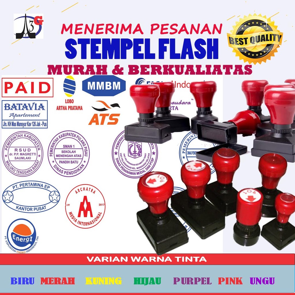 

Stempel Flash Otomatis Bulat Satu warna