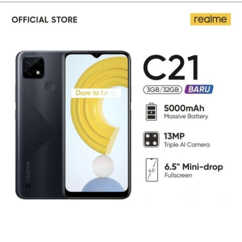 Realme C21 Ram 3/32Gb | Ram 4/64Gb - Garansi Resmi Realme 1thn