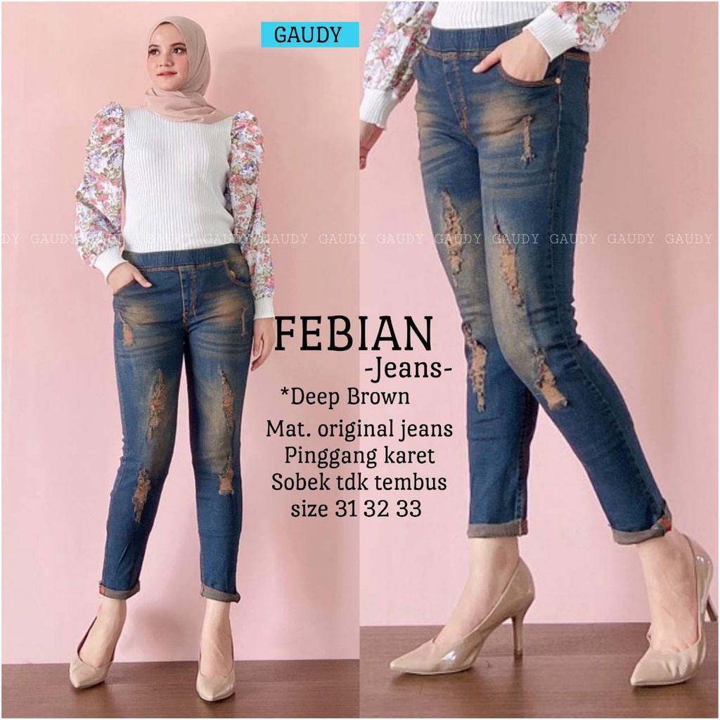 SIZE 27-38 FEBIAN JEANS VARIASI LIST LIPAT BAWAH