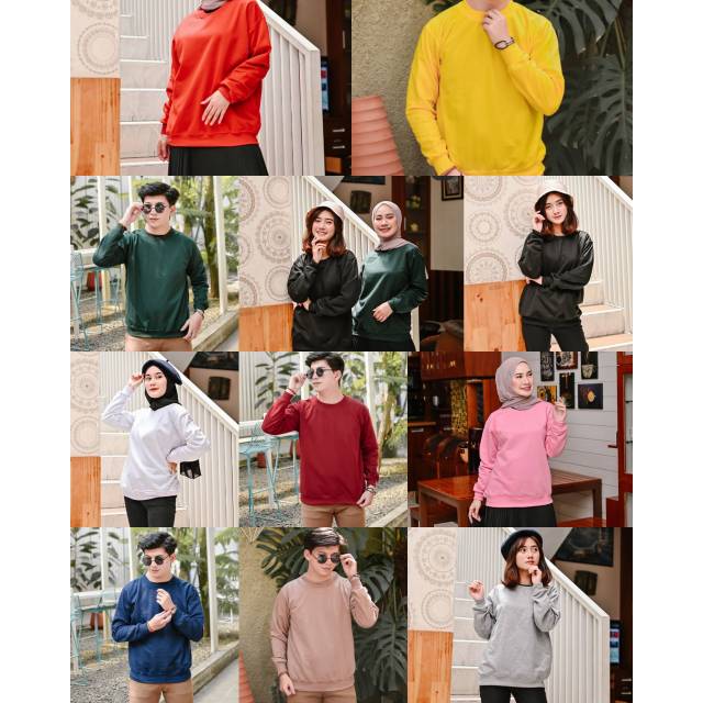 SWEATER BASIC OBLONG PLAIN POLOS UNISEX  BISA COUPLE