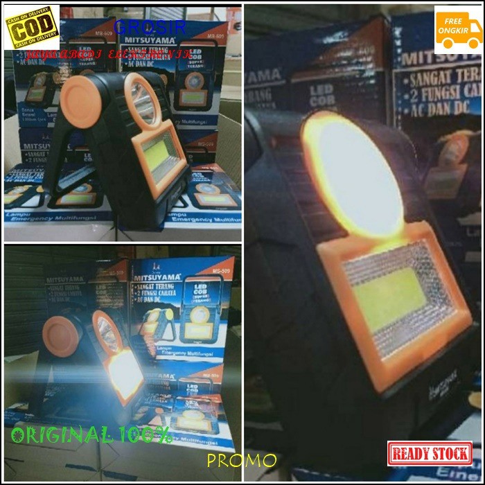 G523 LAMPU EMERGENCY LED ORIGINAL CHARGER CAS CASAN DARURAT BATERAI CAS 18650 AC DC MAGIC LAMP BOHLAM SINAR TERANG PENERANG MITSUYAMA MULTI FUNGSI CAHAYA G523   Spesifikasi; . Led COB 20watt sangat terang dengan 2 fungsi cahaya Low -High . dilengkapi sent