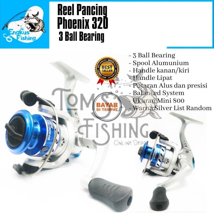 Reel Pancing Phoenix 320 Spool Alumunium (3 Bearing) Murah - Engkus Fishing