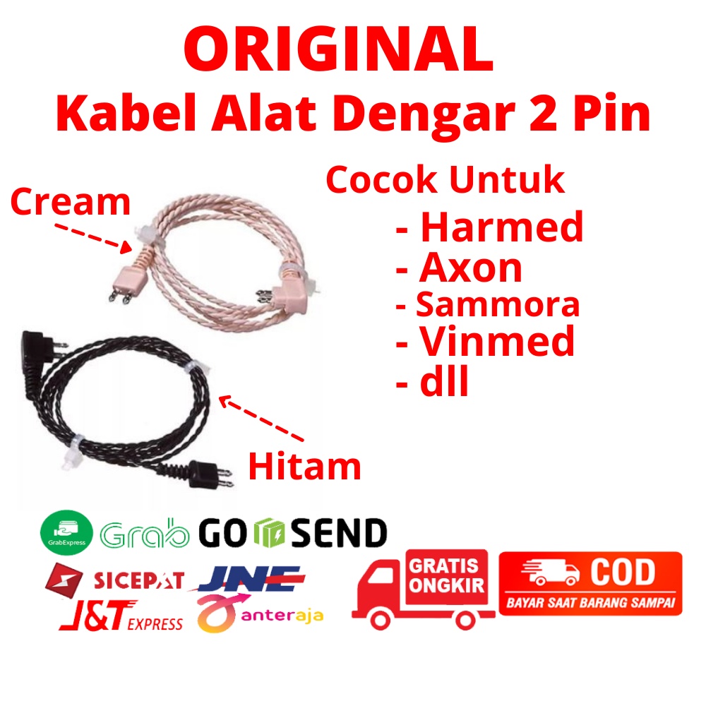 Kabel Alat Bantu Dengar Telinga 2 pin Cocok Axon Harmed Vinmed Sammora Hearing Aid Cable