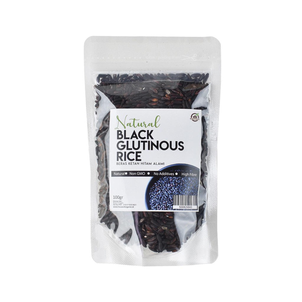 House Of Organix Natural Black Glutinous Rice/Beras Ketan Hitam 100 Gr