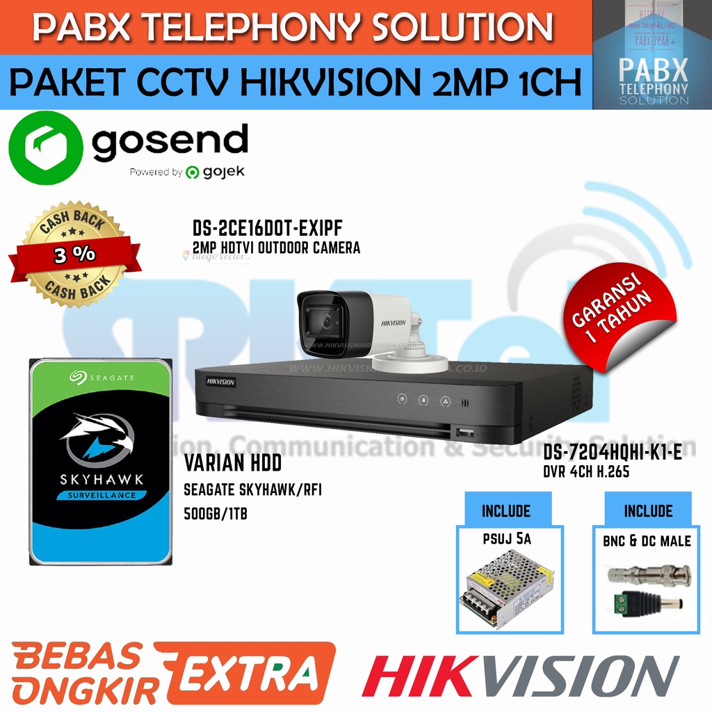PAKET CCTV 1Ch HIKVISION MURAH DAN HEMAT