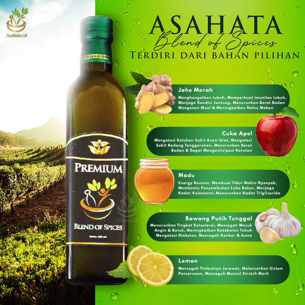 

Asahata Premium - Jus Herbal Original Jamu Kesehatan Berkhasiat Penurun Kadar Gula Darah Tinggi Diabetes Asam Urat Kolestrol Penyumbatan Pembuluh Darah