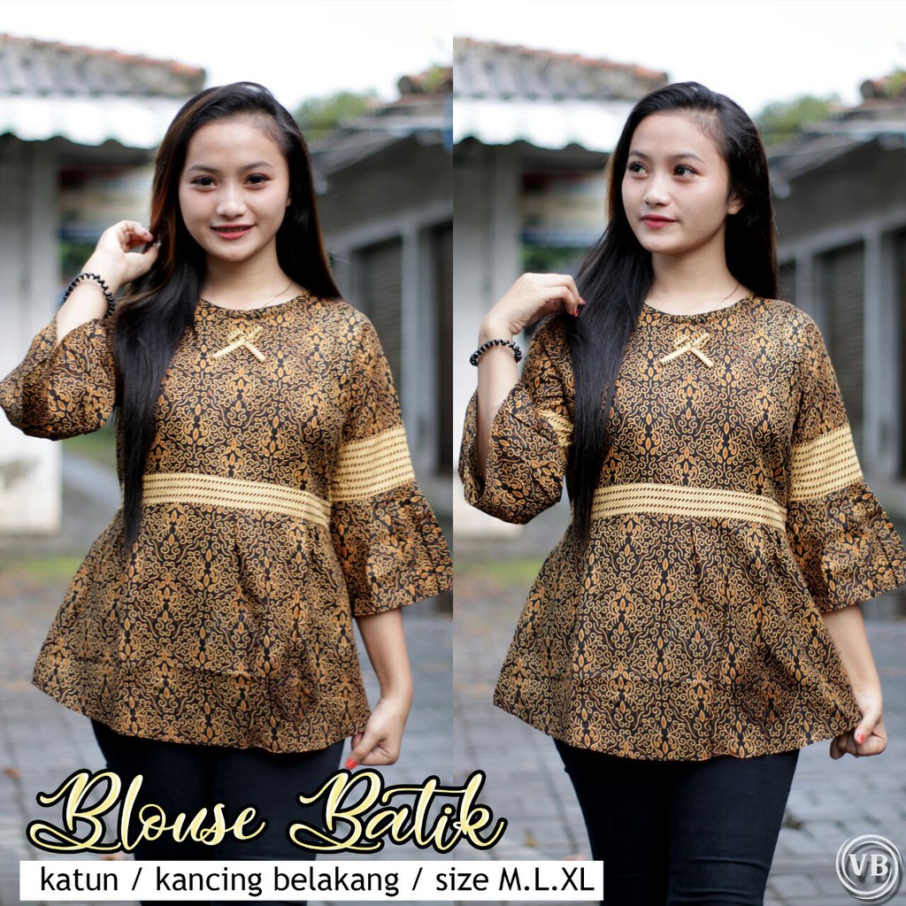 BK3 Atasan Lengan Pendek Risna Batik Blouse trompet HRB206 IPNU IPPNU 010