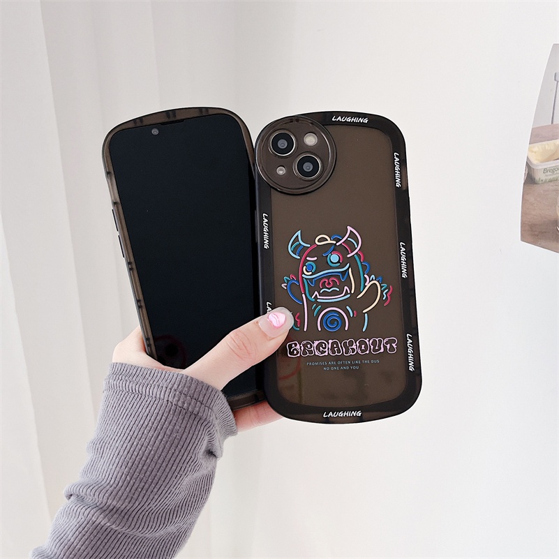 Soft Case Pelindung Lensa Kamera Motif Emoji Bahan TPU Tahan Banting Untuk iPhone 13 12 11 Pro Max Xr X Xs Max 7 8 Plus SE 2020