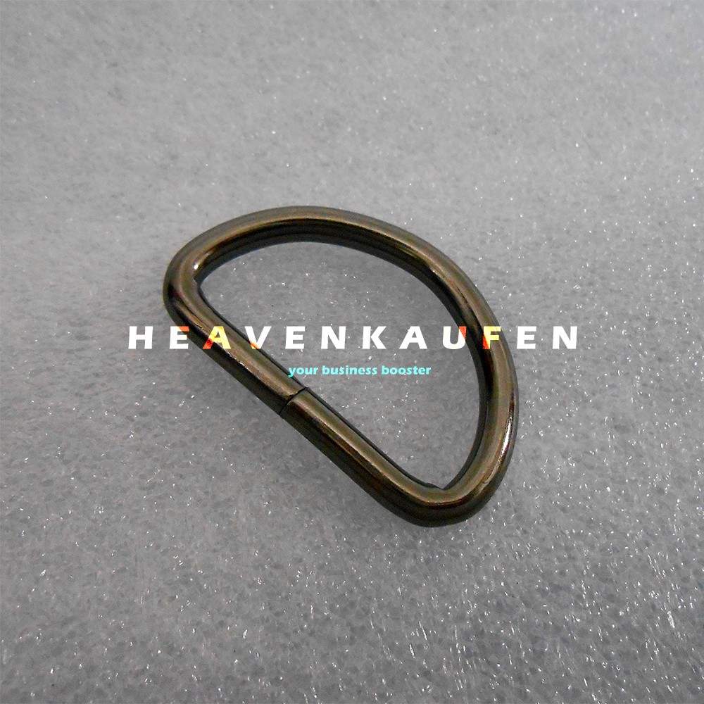 Ring D Tas 3,8 cm Hitam Black Nikel Tebal Kualitas Premium