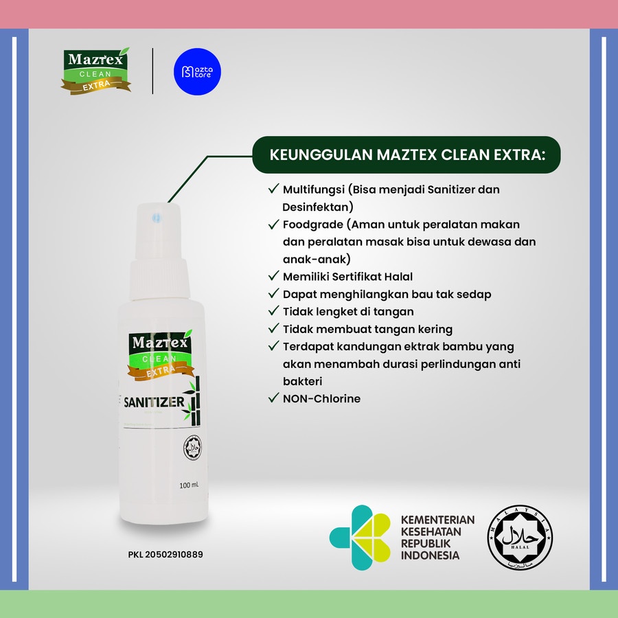 SANITIZER MAZTEX CLEAN EXTRA 100 ML